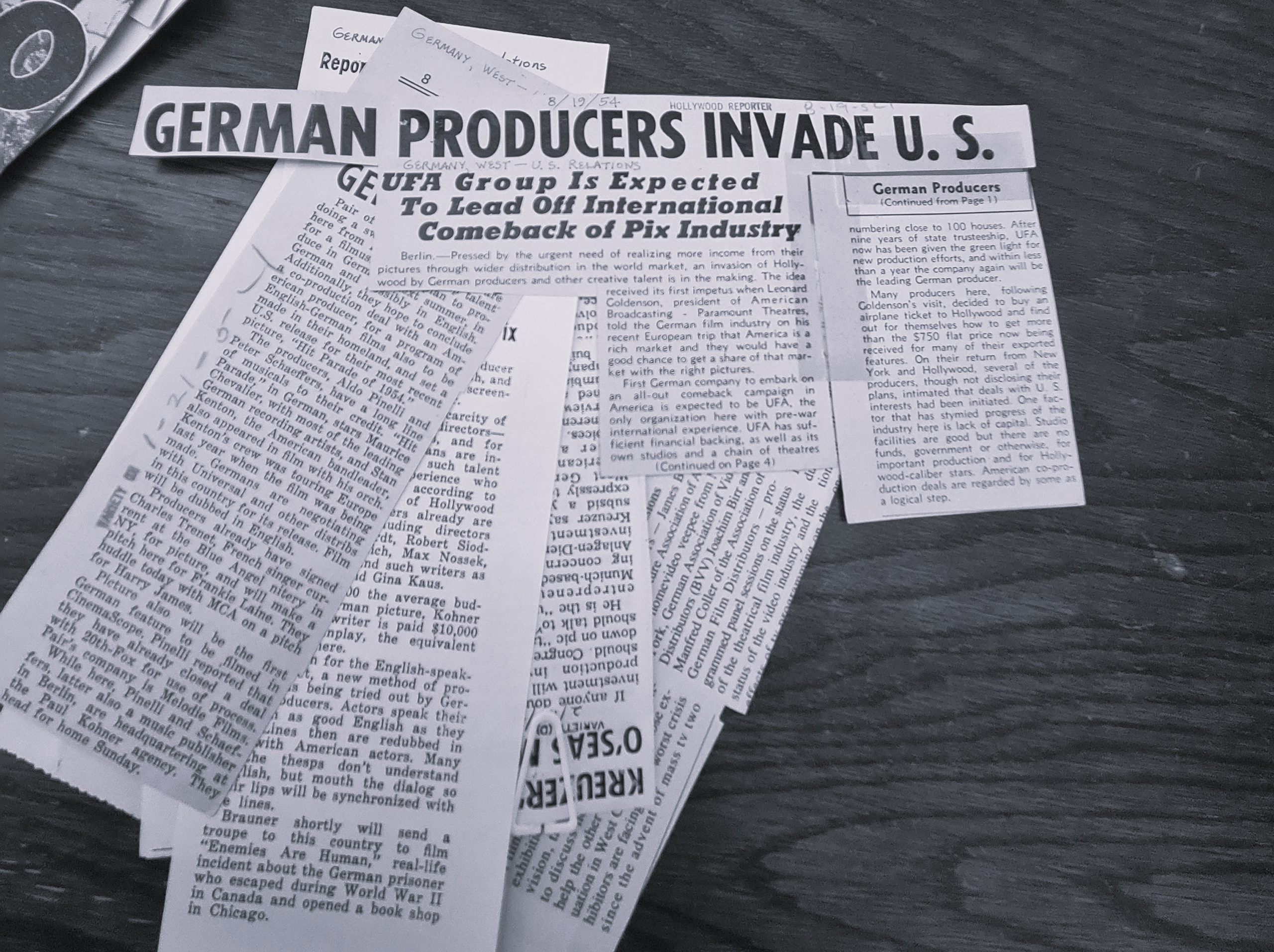 International Press Articles 1950 © German Films